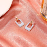 New Trendy Dripping Oil Resin Hoop Earrings for Women Girls Geometric Irregular Metal Acrylic Creativity Earrings Party Jewelry daiiibabyyy