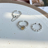 2022 New Gothic Style Fashion Jewelry Three Piece Opening Rings for Woman European and American Wedding Party Sexy Ring daiiibabyyy