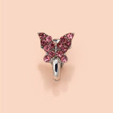 1Pc Crystal Butterfly Fake Nose Ring Non Piercing Clip On Nose Ring Indian Style Nose Cuff Fake Piercing Septum Nariz Jewelry daiiibabyyy
