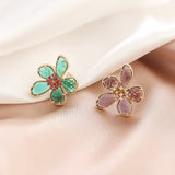 Trendy Exaggerate Crystal Zircon Flower Geometric Index Finger Rings For Women Wedding Party Jewelry Open Adjustable Rings Gift