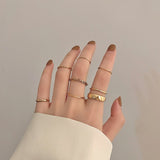 Rings for Women 7 Piece Rings Set Fashion Simple Exquisite Double Layer Pearl Bead Women Ring Jewelry Accessories Wholesale daiiibabyyy