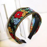 Print Headband Vintage Women Floral Elastic Hairband Hair Hoop Headdress Cross Knot Head Band Girls Hair Accessories daiiibabyyy