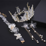 Korea Wedding Hair Accessories Bride Korean Jewelry Gold Bridal Hair Accessories Princess Circle Crown Round Tiara Set Headpiece daiiibabyyy