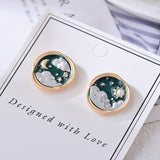 Japan and South Korea's New fashion earring geometric asymmetry clouds Star Moon lady stud earrings  SHANGZHIHUA daiiibabyyy