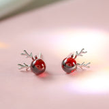2021 New Fashion Cute Christmas Elk Stud Earrings for Women Temperament Crystal Deer Earrings Girls New Year Party Jewelry Gifts daiiibabyyy