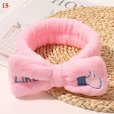 New Women Hair Accessories Fashion Letter Coral Fleece Wash Face Bow Hairbands For Women Girls Elastic Soft Turban Headbands daiiibabyyy