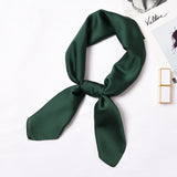 Daiiibabyyy Fashion Square Silk Scarf Headband for Women Solid Color 70 CM Hair Scarf Headwrap air Band Hair Ties Bandana Head Neck Scarf