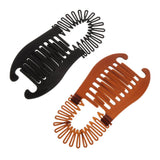 Daiiibabyyy Woman Hair Comb Banana Hairpin Fashion Simple Black Oval PE Plastic Hairpin Vertical Clip Ponytail Holder Hair Accessories