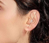 New Ear Needle Wrap Crawler Hook Earrings for Women Surround Auricle Diagonal Stud Copper Inlaid Zircon Piercing Earrings /1 Pc daiiibabyyy