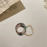 Bohemian Mini Beads Rings For Women Fashion Jewelry Gift Multi Color Crystal Freshwater Pearl Handmade Rings Elastic Adjustable daiiibabyyy