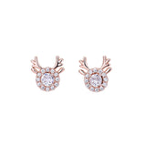 2021 New Fashion Cute Christmas Elk Stud Earrings for Women Temperament Crystal Deer Earrings Girls New Year Party Jewelry Gifts daiiibabyyy