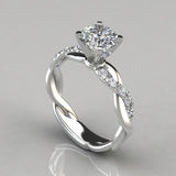 Exquisite Women Fashion Rose Gold Silver Color Two Tone Princess Square White Zircon Wedding Rings for Women Engagement Jewelry daiiibabyyy
