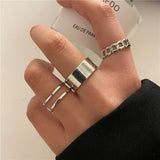 2022 New Gothic Style Fashion Jewelry Three Piece Opening Rings for Woman European and American Wedding Party Sexy Ring daiiibabyyy