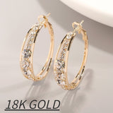 Exquisite Fashion Female Jewelry Silver and Gold Filling White Zircon Crystal Hoop Drop Earrings for Women Wedding Earrings daiiibabyyy