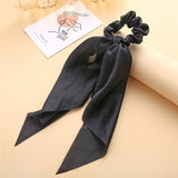 17KM Vintage Black Velvet Bow Elastic Hair Bands For Women Girls Hair Ribbon Scrunchies Hair Tie Headwear Hair Accessories daiiibabyyy