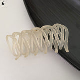 Korean Ins Elegant Hair Accessories Geometric Barrettes Simple Blue and White Hair Claws Transparent Frosted Hair Clip daiiibabyyy