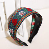 Print Headband Vintage Women Floral Elastic Hairband Hair Hoop Headdress Cross Knot Head Band Girls Hair Accessories daiiibabyyy
