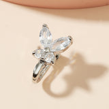 1Pc Crystal Butterfly Fake Nose Ring Non Piercing Clip On Nose Ring Indian Style Nose Cuff Fake Piercing Septum Nariz Jewelry daiiibabyyy