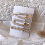 New 3PCS/Set Fashion Pearls Acetate Geometric Hair Clips For Women Girls Headband Sweet Hairpins Barrettes Hair Accessories Set daiiibabyyy