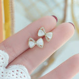 Korean Exquisite Micro Inlaid CZ Opal Bowknot Women Earrings AAA Bling Zirconia Oorbellen Bella Bizuteria Charm Pendant Gift daiiibabyyy