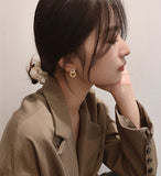 Stud Earrings Double Ring Gold Earrings for Women Resin Zircon  Korean Earrings  Wholesale Trendy Jewelry Wendding daiiibabyyy