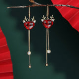 New Stylish Crystal Christmas Elk Stud Earrings For Women Fashion Zircon Deer Earring Girl New Year Party Jewelry Christmas Gift daiiibabyyy