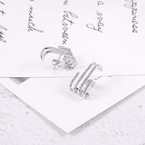 Daiiibabyyy Korean Style Special Design Earrings For Women CZ Copper Silver Color New Design Fashion Jewelry Gift DZE015