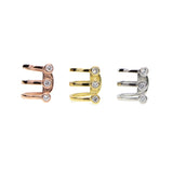 Daiiibabyyy 1 pieceno piercing ear cuff clip on earring three line simple adjust cuff 925 silver
