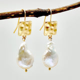 Exquisite Handmade Antique Gold Color Irregular Natural Imitation Pearls Dangle Earrings Women Engagement Jewelry daiiibabyyy
