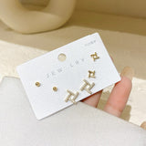 New Geometric Creative Earrings For Women 2022 Piercing Ear Bones Simple 3 Pc/Set Fashion Micro Pave Set Gift Party daiiibabyyy