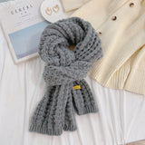 Winter  Fashion Female Millet Grain Solid Color Couple Student Shawl Warm Knitted Woolen Hat and Scarf Set Gorros Invierno Mujer daiiibabyyy