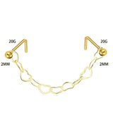 Nose Chain Nostril Ball Stainless Steel Nose Stud Decoration Earring Piercing Nariz Pircing Septum Double Nose Piercing Ring daiiibabyyy