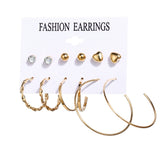 Fashion Gold Hoop Earrings Set Women Pearl Hoop Earrings Oversize Metal Circle Punk Earring 2022 Female Fashion Jewelry Dangler daiiibabyyy