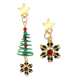 2022 New Christmas Earrings Crystal Snowman Creative Christmas Tree Drop Earrings For Women Girl Party Accessories Jewelry Gifts daiiibabyyy