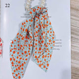 2022  Pearl Elastic Rubber Bands For Girl Bow Print Fashion Hair Accessories Hair Ties 2021 New Korea Women Hair Ropes 28 Style daiiibabyyy