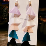 Feather earrings temperament earrings tassel all-match earrings long earrings women show thin face daiiibabyyy