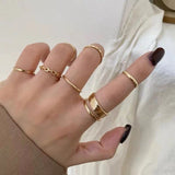 Daiiibabyyy Gold Silver Color Butterfly Open Rings Set For Women Girl Wedding Engagement Party Knuckles Jewelry Trends Punk Chain Rings