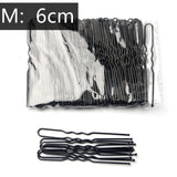 Daiiibabyyy 5/6/7 Cm 50 Pcs U Shaped Hairpin Hair Clips Bobby Pins Metal Barrette Women Modeling Tools Bridal Hairstyle Tool