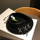 Daiiibabyyy Female Winter Headwear Beautiful Starfish Rhinestone Woolen Knitted Caps Women Fashion Pure Wool Beret Hats