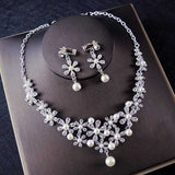 Wedding Jewelry Sets Bride Crown Pearl Necklace Earrings Set for Women Wedding Accessories Collection Set Indian Jewelry Set daiiibabyyy