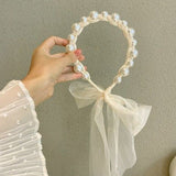 Pearl Hairbands For Women Hair Accessories Designer Band Flower Hoops Bow Wedding Headband Metal Bridal Headwear Bands Clip daiiibabyyy
