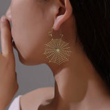Gothic U-shaped Horseshoe Stud Earrings for Women Hip Hop Personality Spider Web Earrings Ins Fashion Jewelry Accesorios Mujer daiiibabyyy
