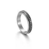 Daiiibabyyy Rotatable Titanium Steel Ring Retro Silver Color Star Moon Matte Rings Punk Women Men Prom Stress Reliever Finger Jewelry