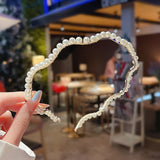 New Simple Full Pearls Women Hairbands Sweet Headband Hair Hoops Holder Ornament Head Band Lady Elegant Fashion Hair Accessories daiiibabyyy