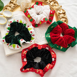 Elastic Hair Bands Christmas Style Scrunchies Soft Hair Tie Flannel Hair Rope Winter Xmas Hair Accessories Ponytail Holder daiiibabyyy