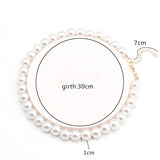 Daiiibabyyy White Pearl Beaded Choker Necklace for Women Elegant Wedding Girl Female Collar Chains Bead Necklace Trendy Jewelry