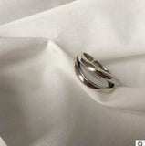 Harajuku Style Korean Fashion Silver Color Geometric Rings For Women Classic Trendy Open Adjustable Index Finger Rings Jewelry daiiibabyyy