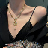 2022 New Senior Fashion Women Pendant Necklaces Joker Fine Double Link Chain Metal Heart Party Necklace Jewelry daiiibabyyy