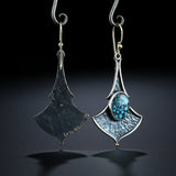 Trendy Retro Silver Color Women's Earrings Metal Inlaid Blue Stone Drop Earring for Women Engagement Party Fashion Jewelry daiiibabyyy