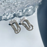 Korean Fashion Crystal Zircon Temperament Jewelry Drop Earrings For Women Simple Silver Color Tassel Chain Pendant Earring femme daiiibabyyy